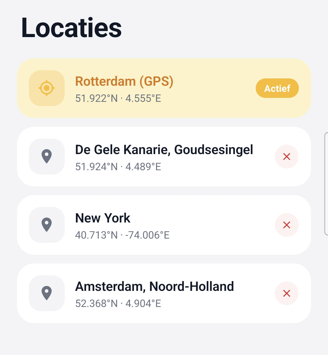 Zonmelder locaties: Rotterdam, De Gele Kanarie en New York