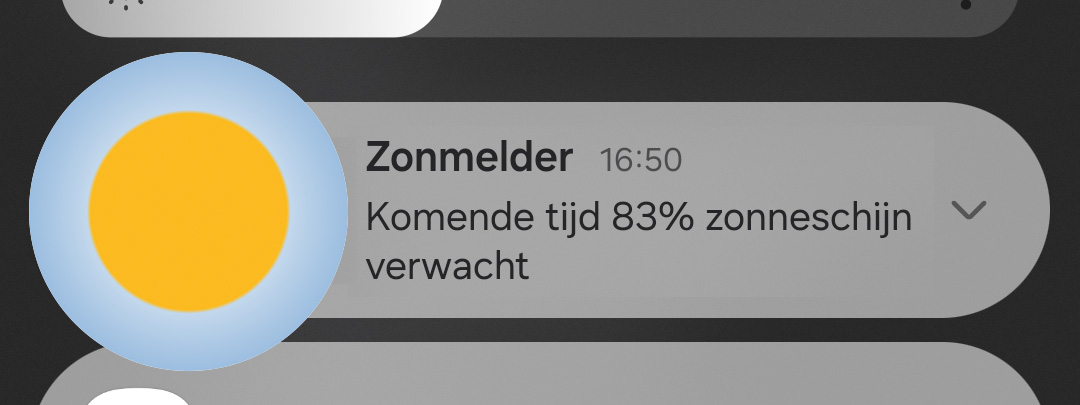 Zonmelder melding: Komende tijd 83% zonneschijn verwacht
